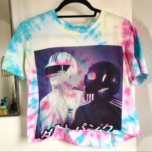 SOLD - Daft Punk x Adidas tie dye T-shirt